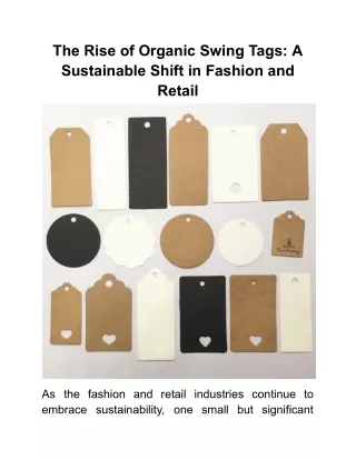 The Rise of Organic Swing Tags_ A Sustainable Shift in Fashion and Retail