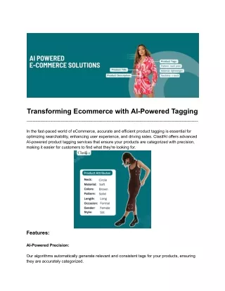 Product Tagging for E-Commerce | ClasifAI