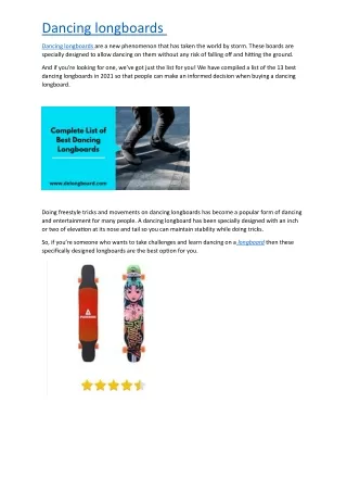 Dancing longboards