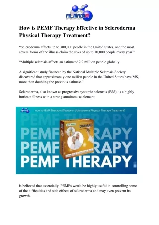 How is PEMF Therapy Effective in Scleroderma Physical Therapy Treatment