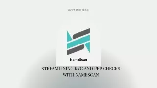 Streamlining KYC and PEP Checks with NameScan