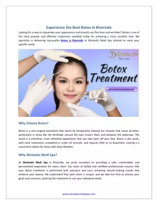 Experience the Best Botox in Riverside