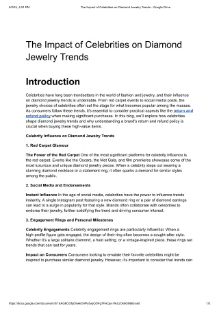 The Impact of Celebrities on Diamond Jewelry Trends