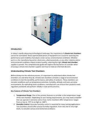 The Essential Guide to Choosing a Climate Test Chamber Supplier