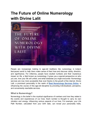 The Future of Online Numerology with Divine Lalit