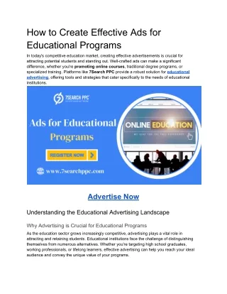 How to Create Effective Ads for Educational Programs