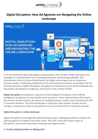 Digital Disruption How Ad Agencies are Navigating the Online Landscape