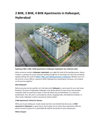 apartments for sale in hafeezpet