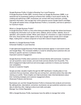 Google Business Profile