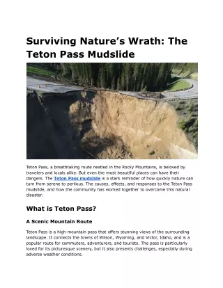 Surviving Nature’s Wrath_ The Teton Pass Mudslide