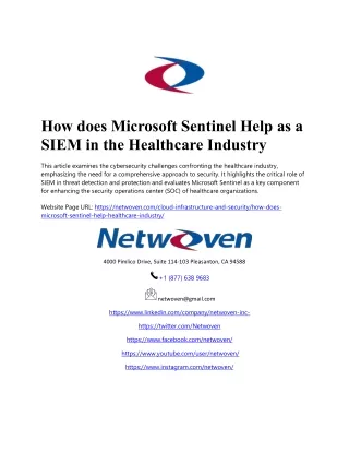 How does Microsoft Sentinel Help As A SIEM in the Healthcare Industry