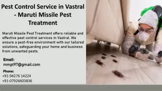 Pest Control Service in Vastral - Maruti Missile Pest Treatment