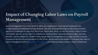 Impact of Changing Labor Laws on Payroll Management