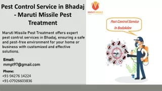 Pest Control Service in Bhadaj - Maruti Missile Pest Treatment