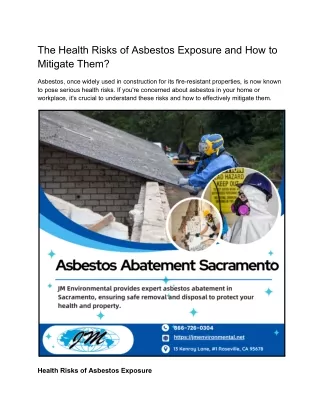 The Health Risks of Asbestos Exposure and How to Mitigate Them