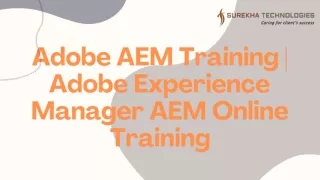 Adobe AEM Training Adobe Experience Manager AEM Online Training