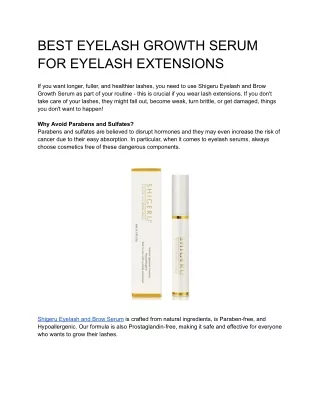 EYELASH GROWTH SERUM WITH EXTENSIONS