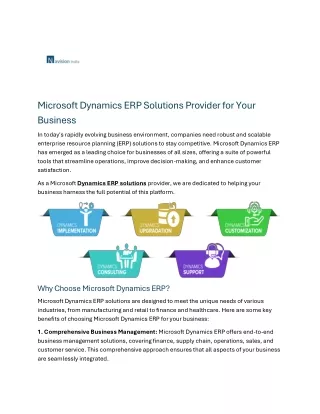 Microsoft Dynamics ERP Solutions