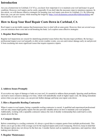 How to Keep Your Roof Repair Costs Down in Carlsbad, CA