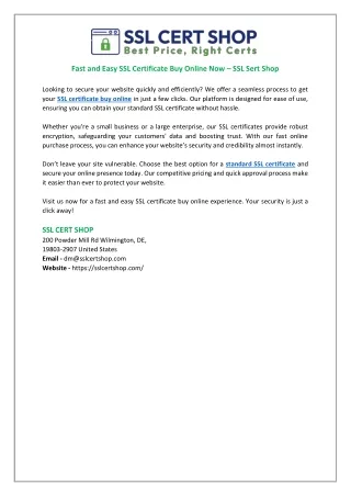 Fast and Easy SSL Certificate Buy Online Now – SSL Sert Shop