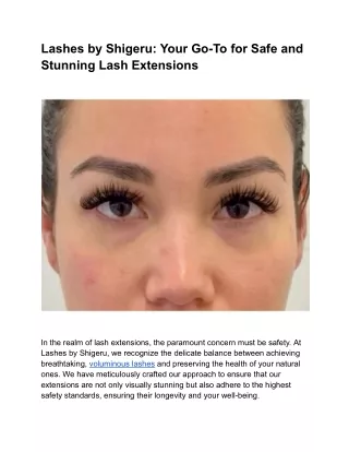 Lashes by Shigeru |  Your Go-To for Safe and Stunning Lash Extensions