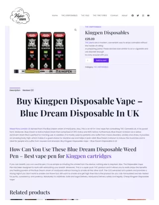 Buy Kingpen Disposable Vape – Blue Dream Disposable In UK thcdisposablevapes.net