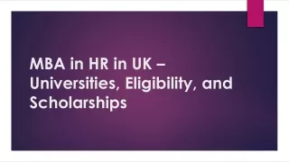 MBA in HR in UK – Universities, Eligibility, and Scholarships
