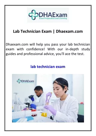 Lab Technician Exam  Dhaexam.com