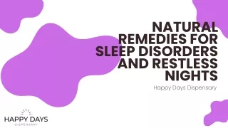 Natural Remedies for Sleep Disorders and Restless Nights