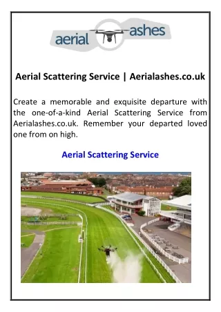 Aerial Scattering Service  Aerialashes.co.uk