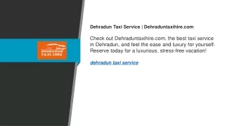 Dehradun Taxi Service  Dehraduntaxihire.com