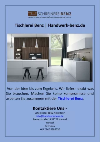 Tischlerei Benz  Handwerk-benz.de