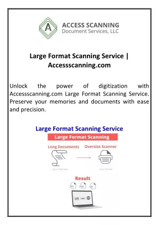 Large Format Scanning Service  Accessscanning.com