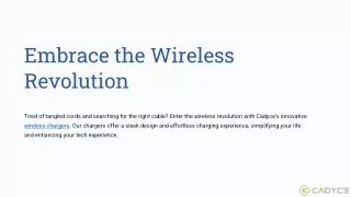 Sleek and Stylish: The Modern Design of Cadyce’s Wireless Chargers