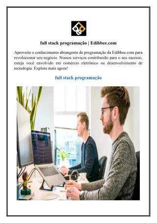 full stack programação | Edibbee.com