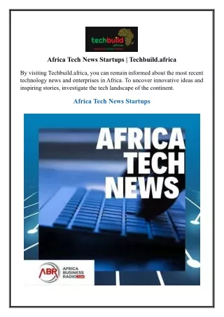 Africa Tech News Startups | Techbuild.africa