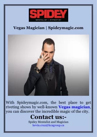 Vegas Magician  Spideymagic.com