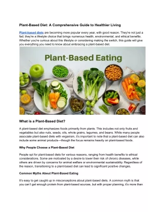 Plant-Based Diet_ A Comprehensive Guide to Healthier Living