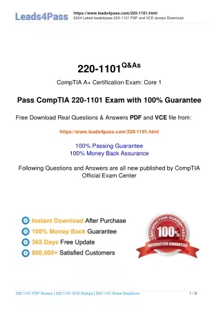 comptia 220-1101 dumps exam questions latest update in September