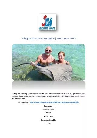 Sailing Splash Punta Cana Online | Jeloumatours.com
