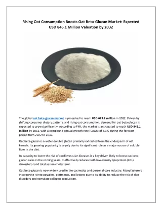 Oat Beta-Glucan Market