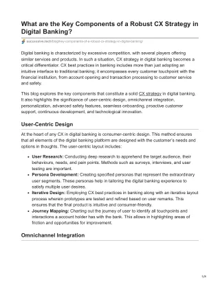 What are the Key Components of a Robust CX Strategy in Digital Banking