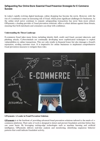 Safeguarding Your Online Store Essential Fraud Prevention Strategies for E-Commerce Success.docx