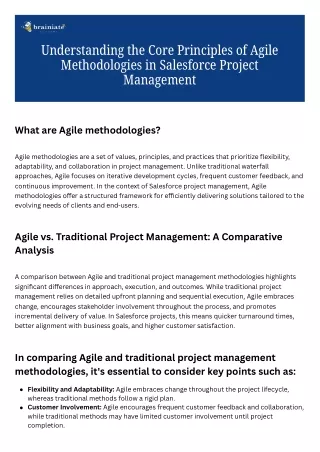 Understanding the Core Principles of Agile Methodologies in Salesforce Project M