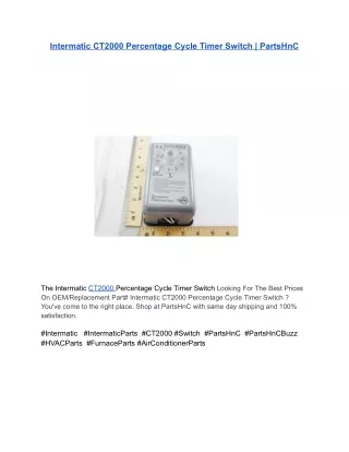 Intermatic CT2000 Percentage Cycle Timer Switch _ PartsHnC