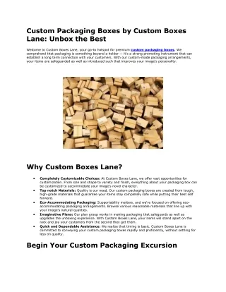Custom Packaging Boxes by Custom Boxes Lane-compressed