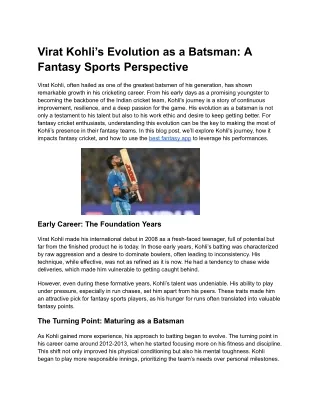 Virat Kohli’s Evolution as a Batsman_ A Fantasy Sports Perspective
