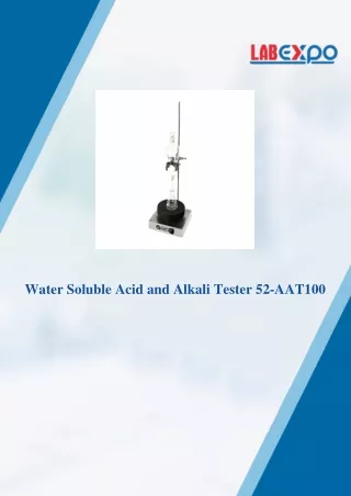 Water Soluble Acid and Alkali Tester ≤ 85 %