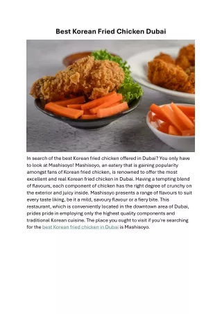 best korean fried chicken dubai