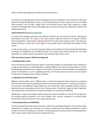 What Is a Multi-Cloud Approach and Why Your Business Needs It